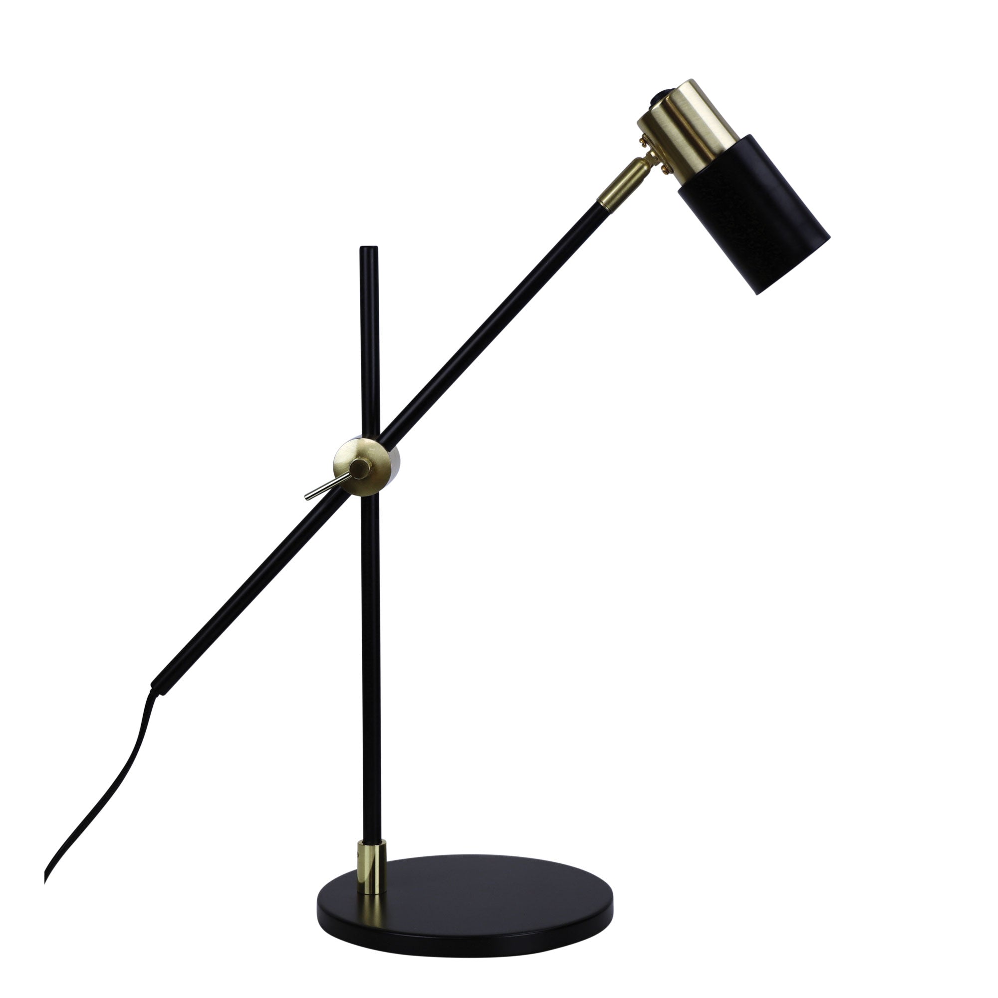 Charlie LED GU10 Desk Lamp Satin Brass
