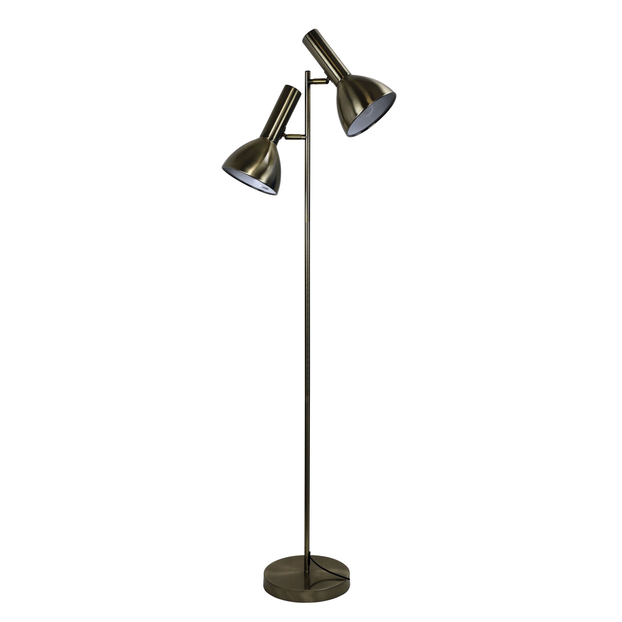 Vespa Mid-Century Twin Floor Lamp Antique Brass