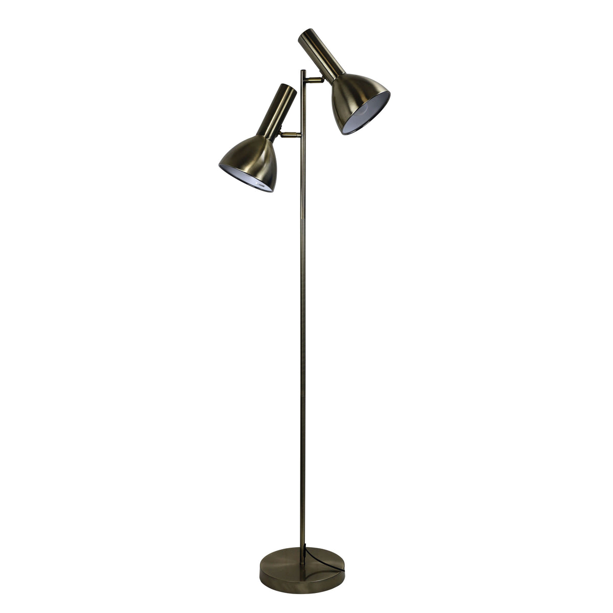 Vespa Mid-Century Twin Floor Lamp Antique Brass