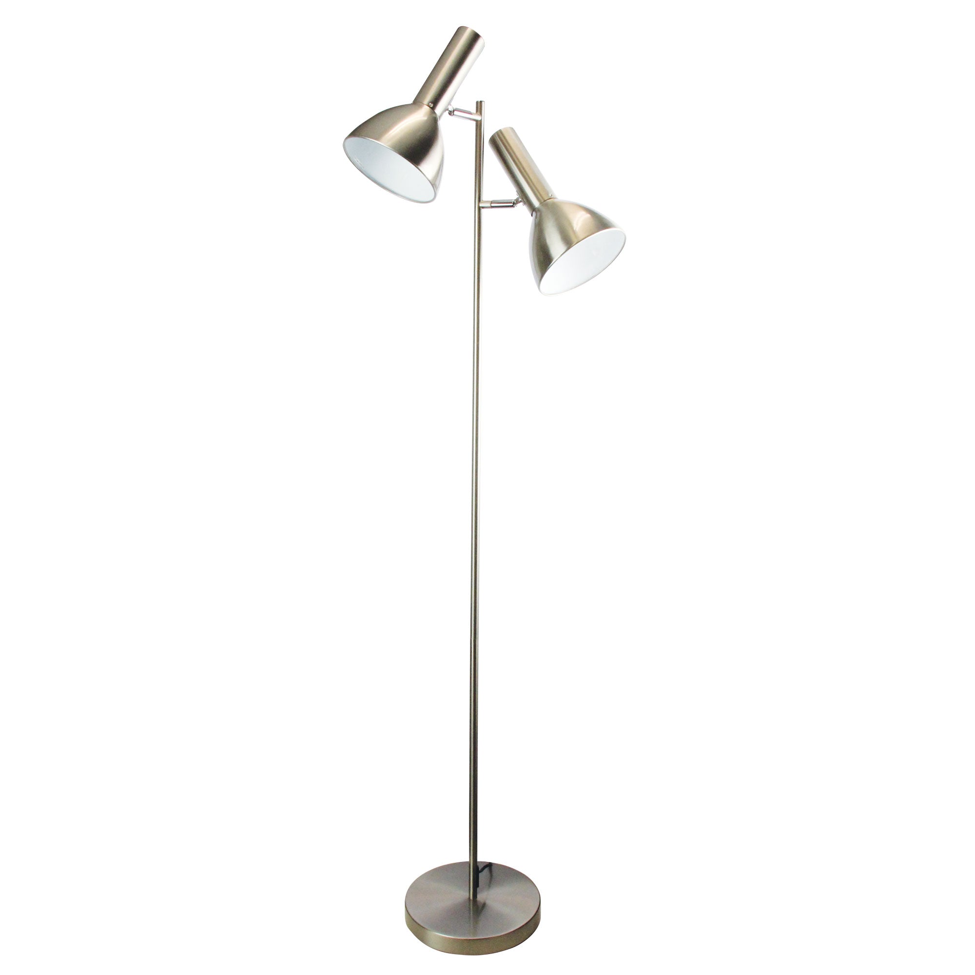Vespa Mid-Century Twin Floor Lamp Brushed Chrome