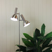 Vespa Brushed Chrome 2 x E27 Mid-Century Twin Floor Lamp