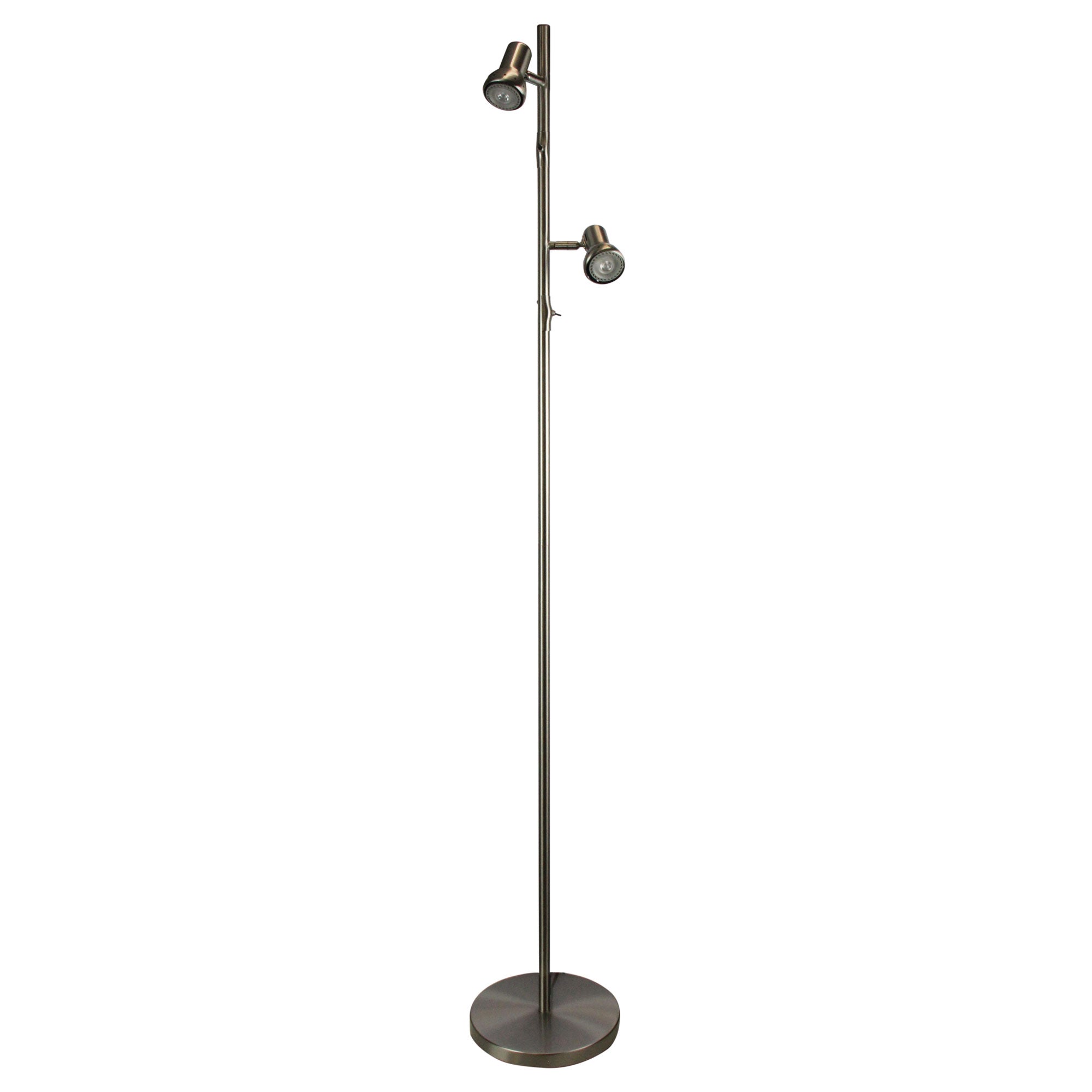 Daxam LED Twin Adjustable Floor Lamp Antique Brass