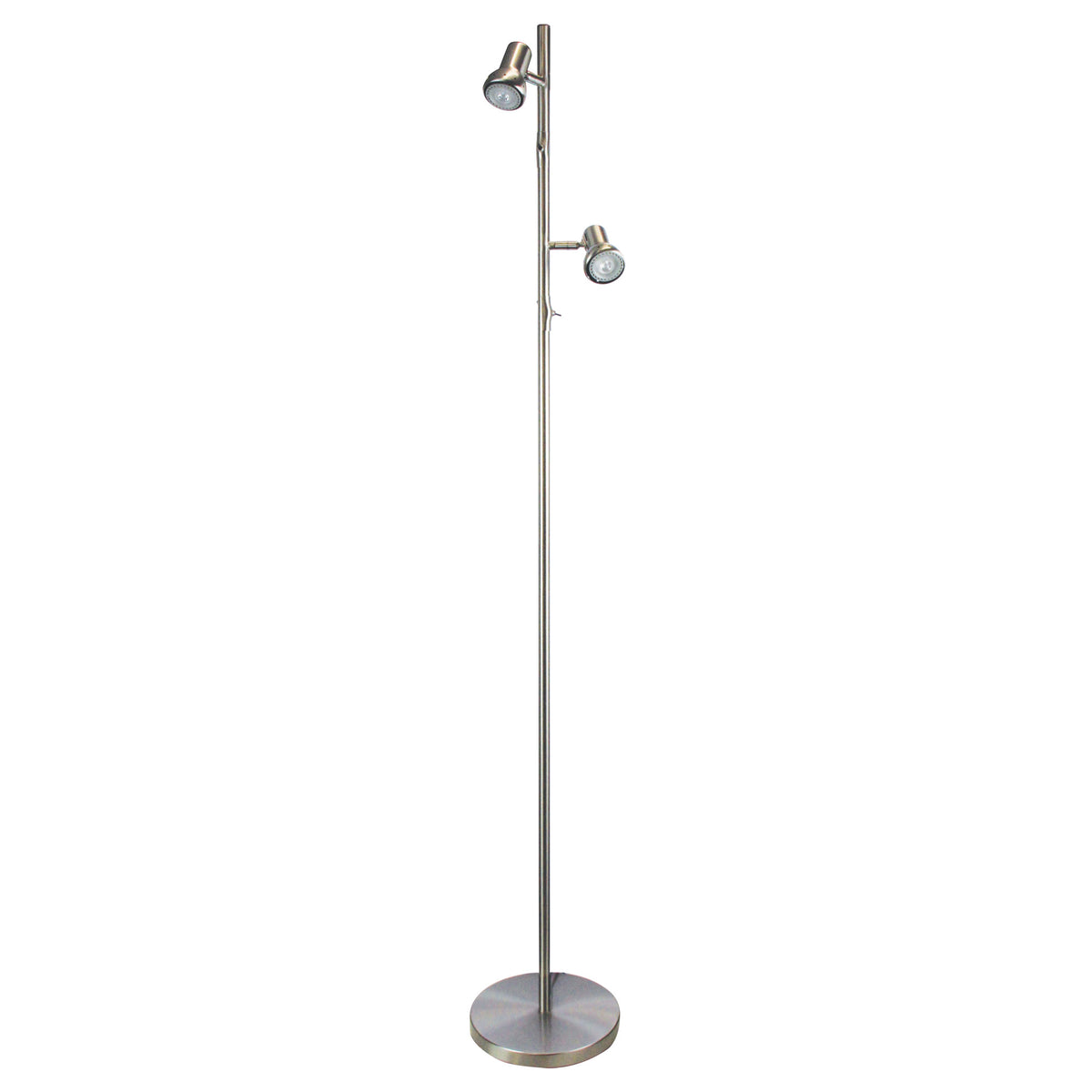 Daxam LED Twin Adjustable Floor Lamp Brushed Chrome