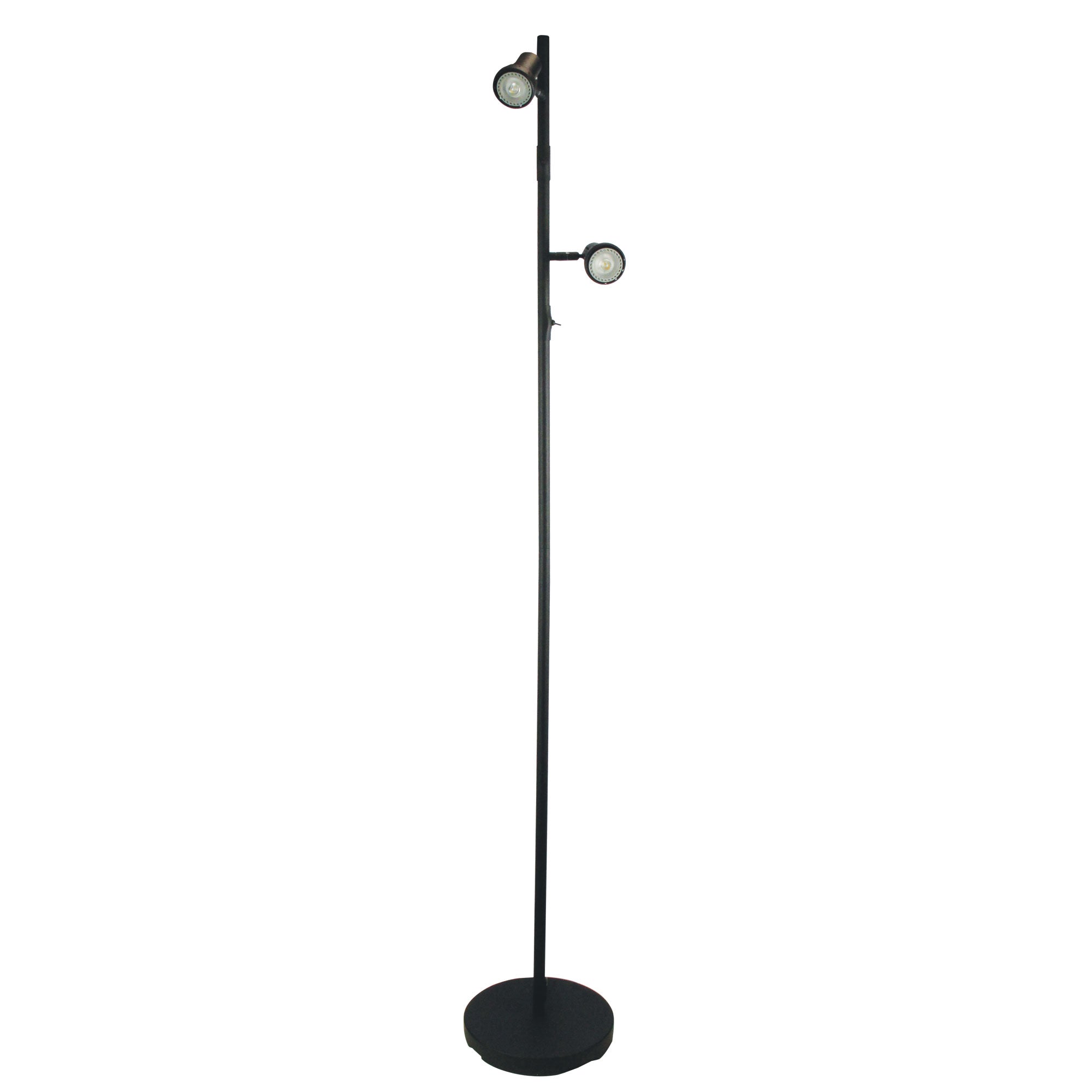 Daxam LED Twin Adjustable Floor Lamp Black