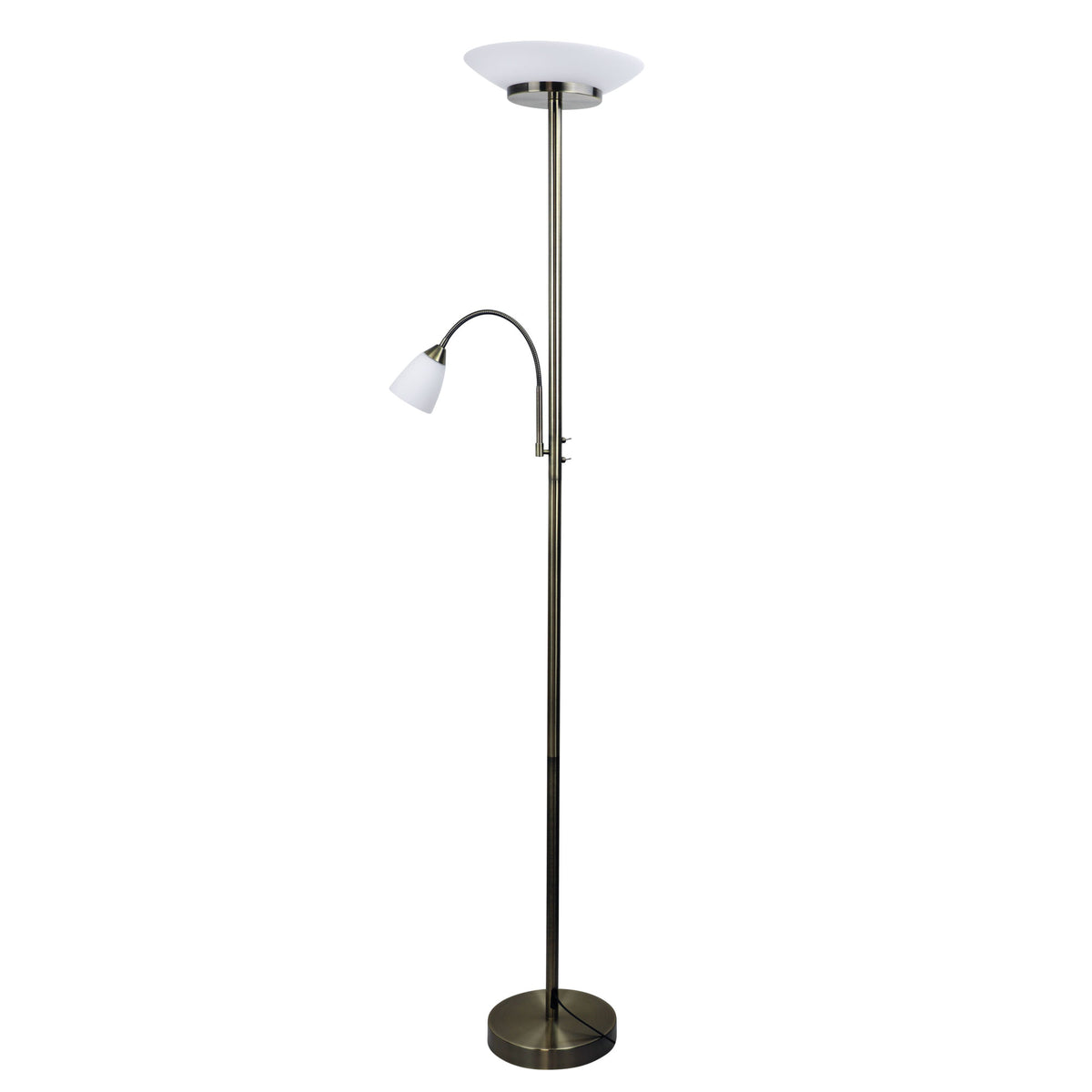 Siena Mother And Child LED Floor Lamp Antique Brass