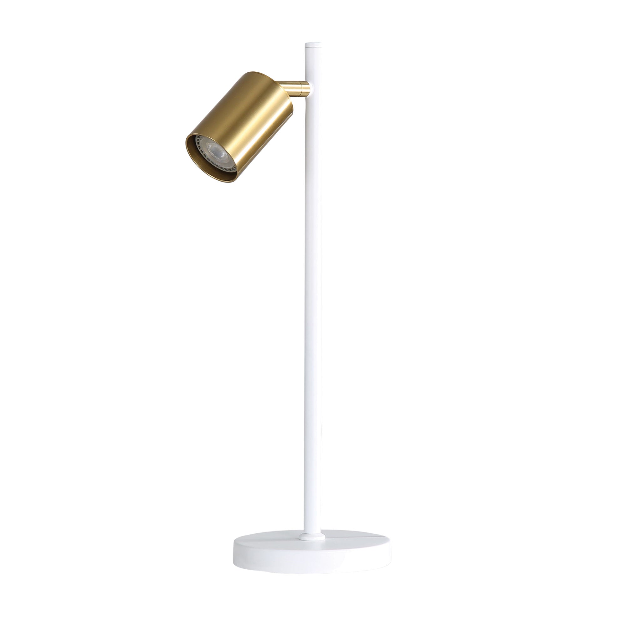 Ponte Desk White Satin Brass Lamp