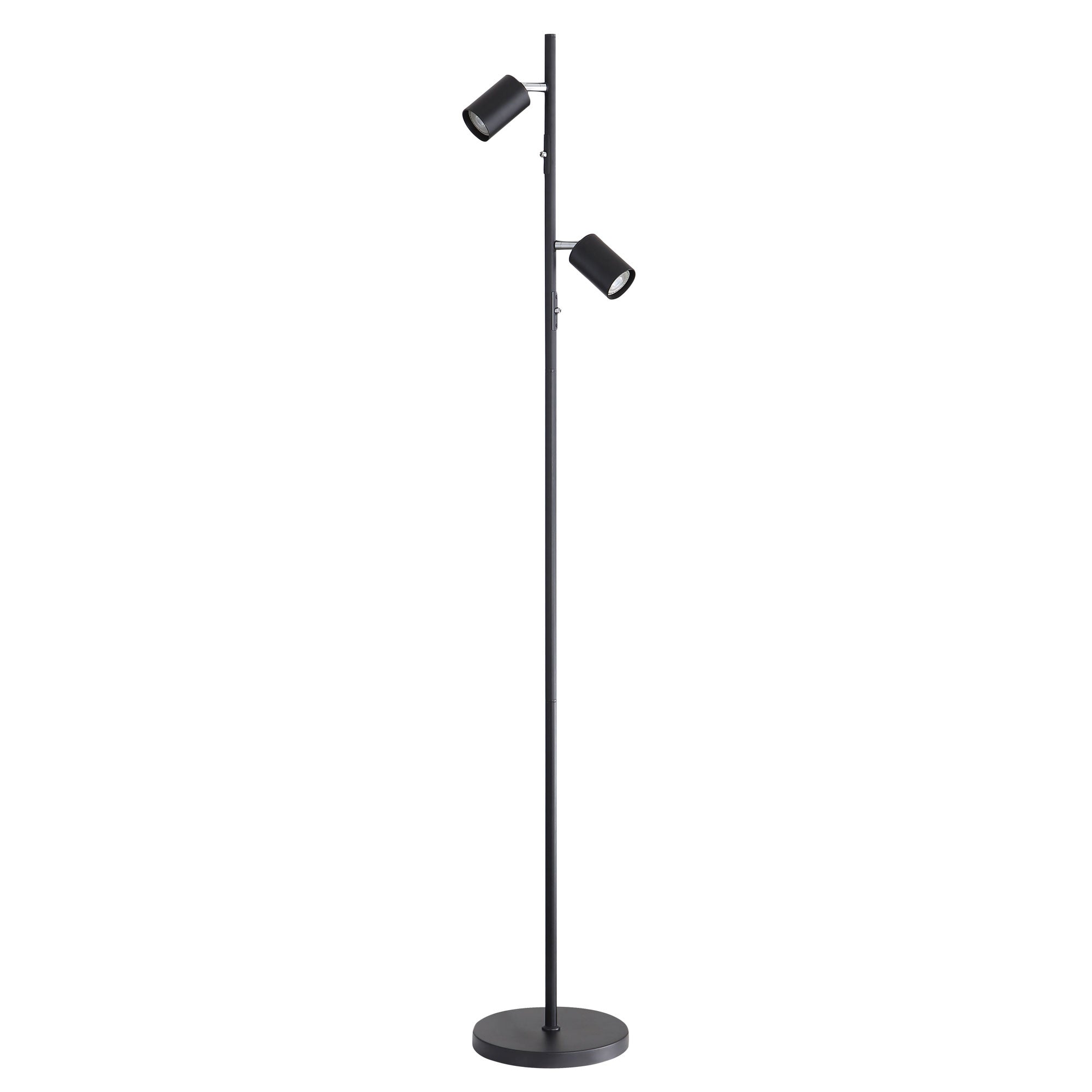 Ponte Floor Black Adjustable Twin Lamp