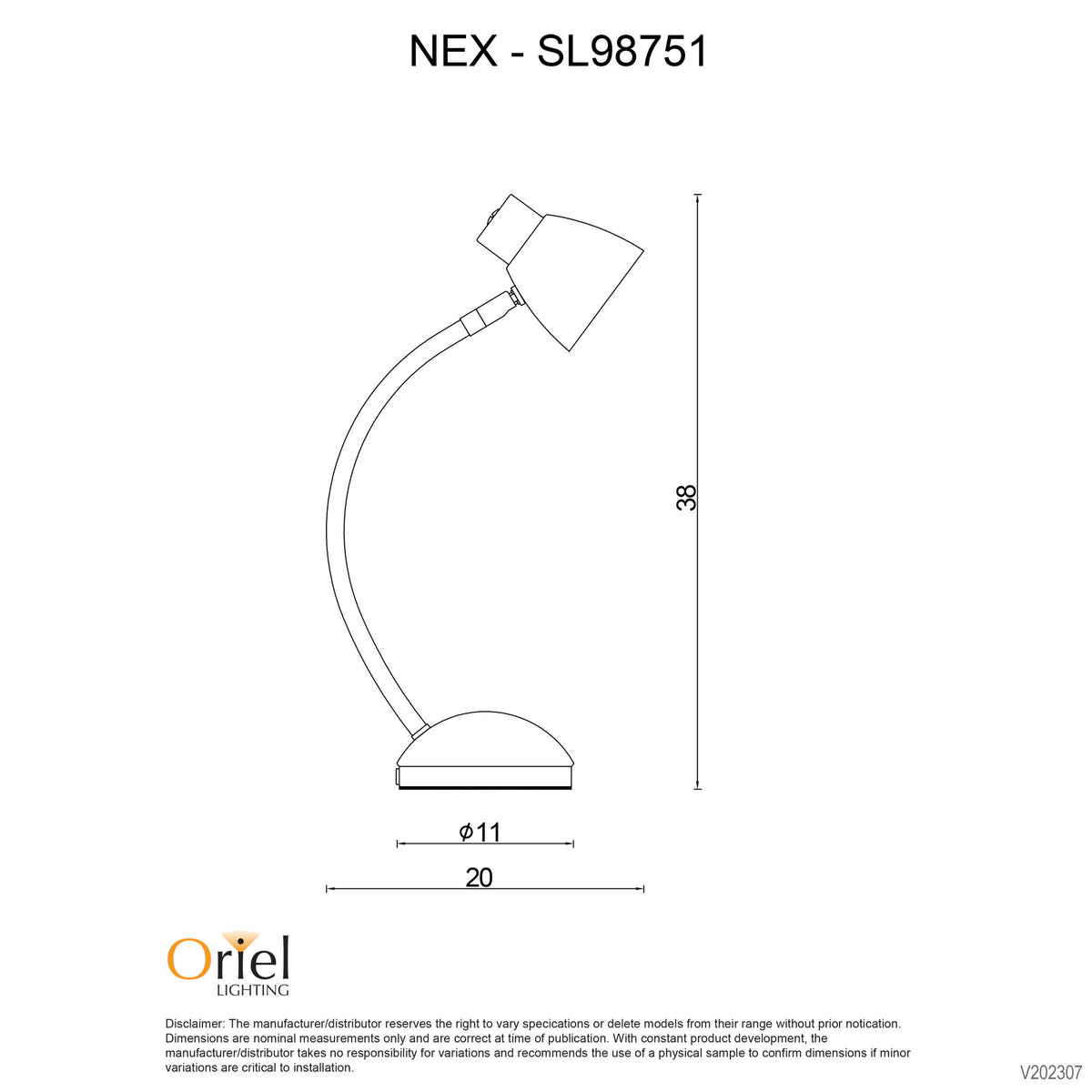 Nex Gunmetal GU10 On-Off Touch Lamp