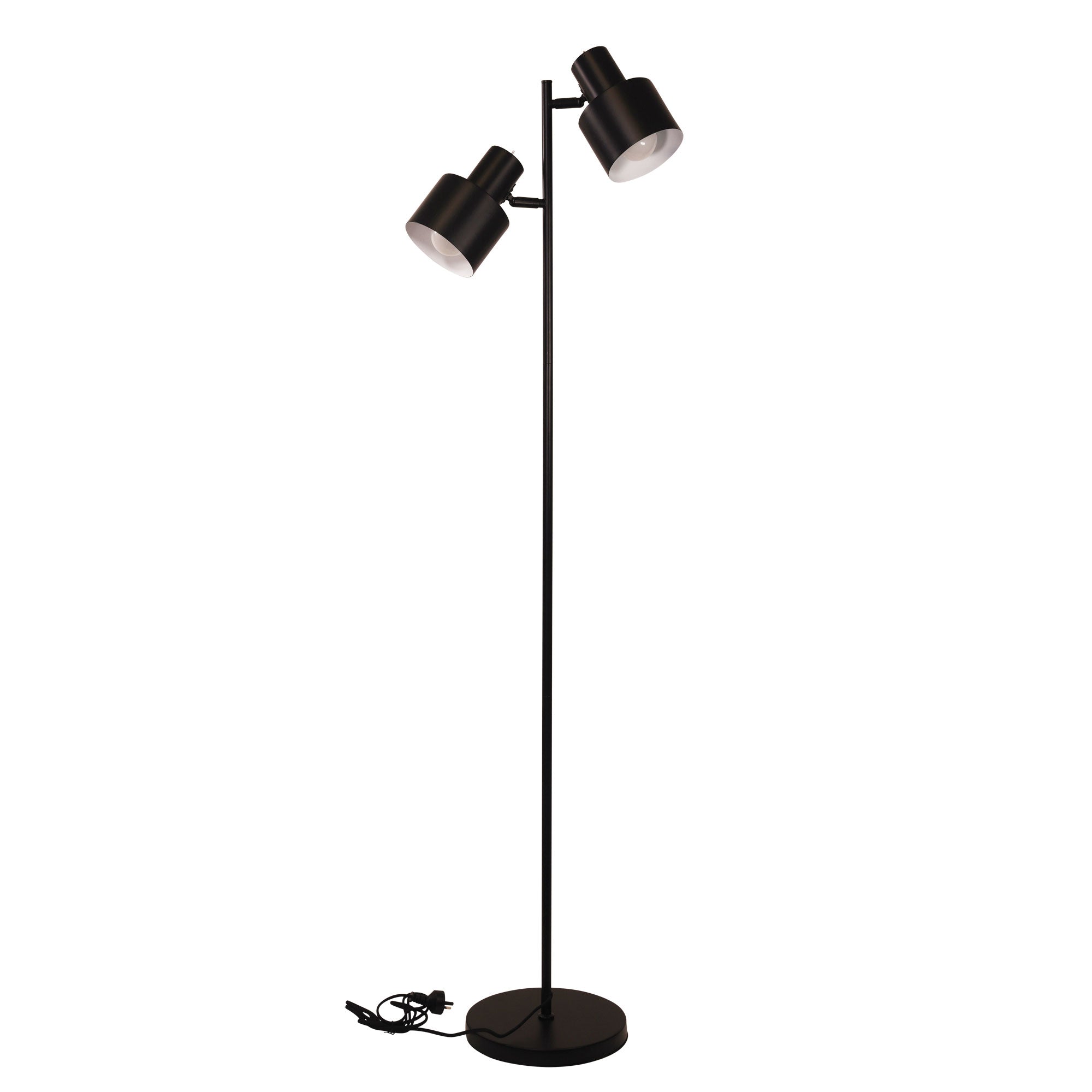 Ari Twin Floor Black Mid-Century Task Lamp