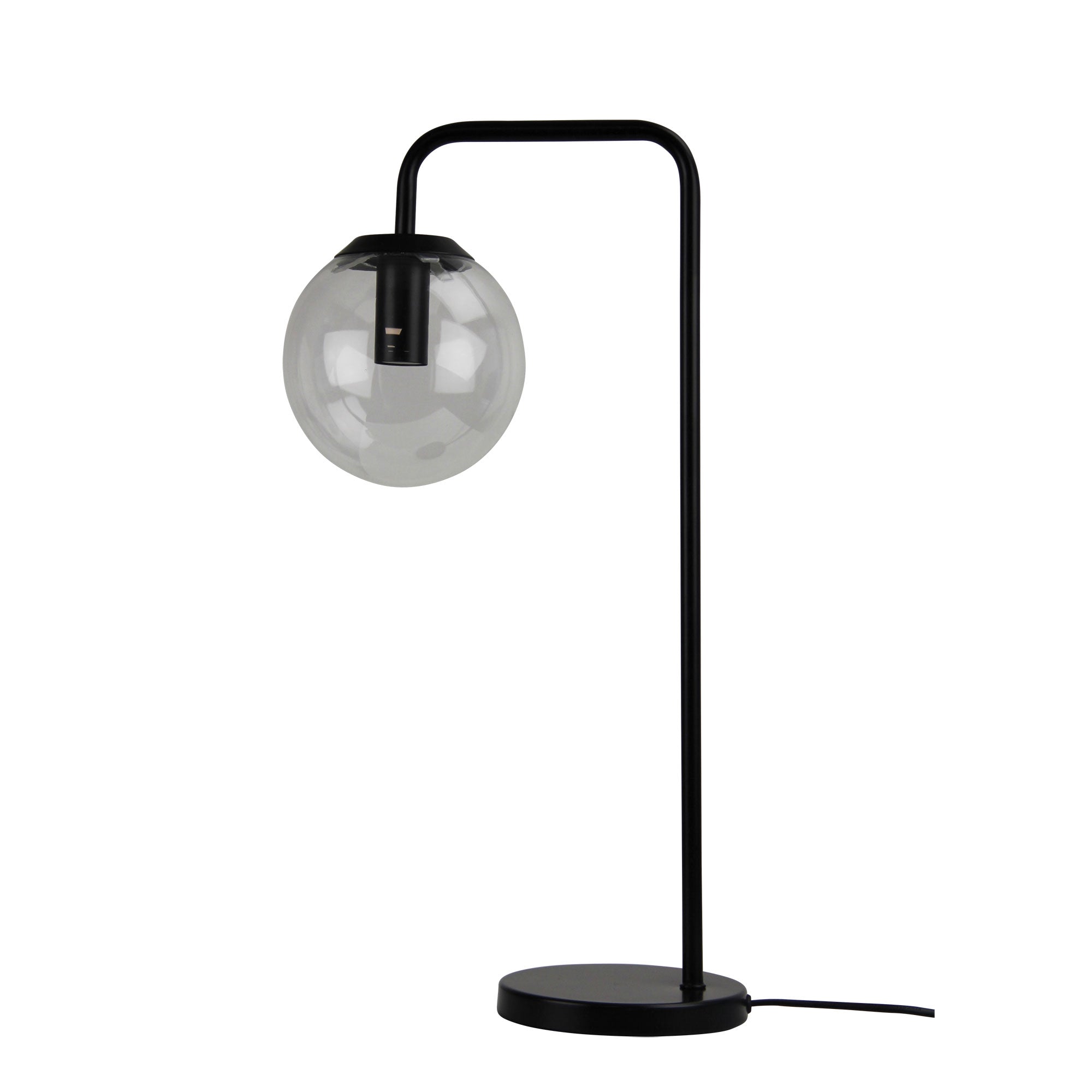 Newton Lamp Contemporary Clear Glass Lamp Black