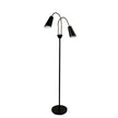 Walt Black & Brushed Chrome Twin Flexible Neck Lamp