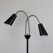 Walt Black & Brushed Chrome Twin Flexible Neck Lamp