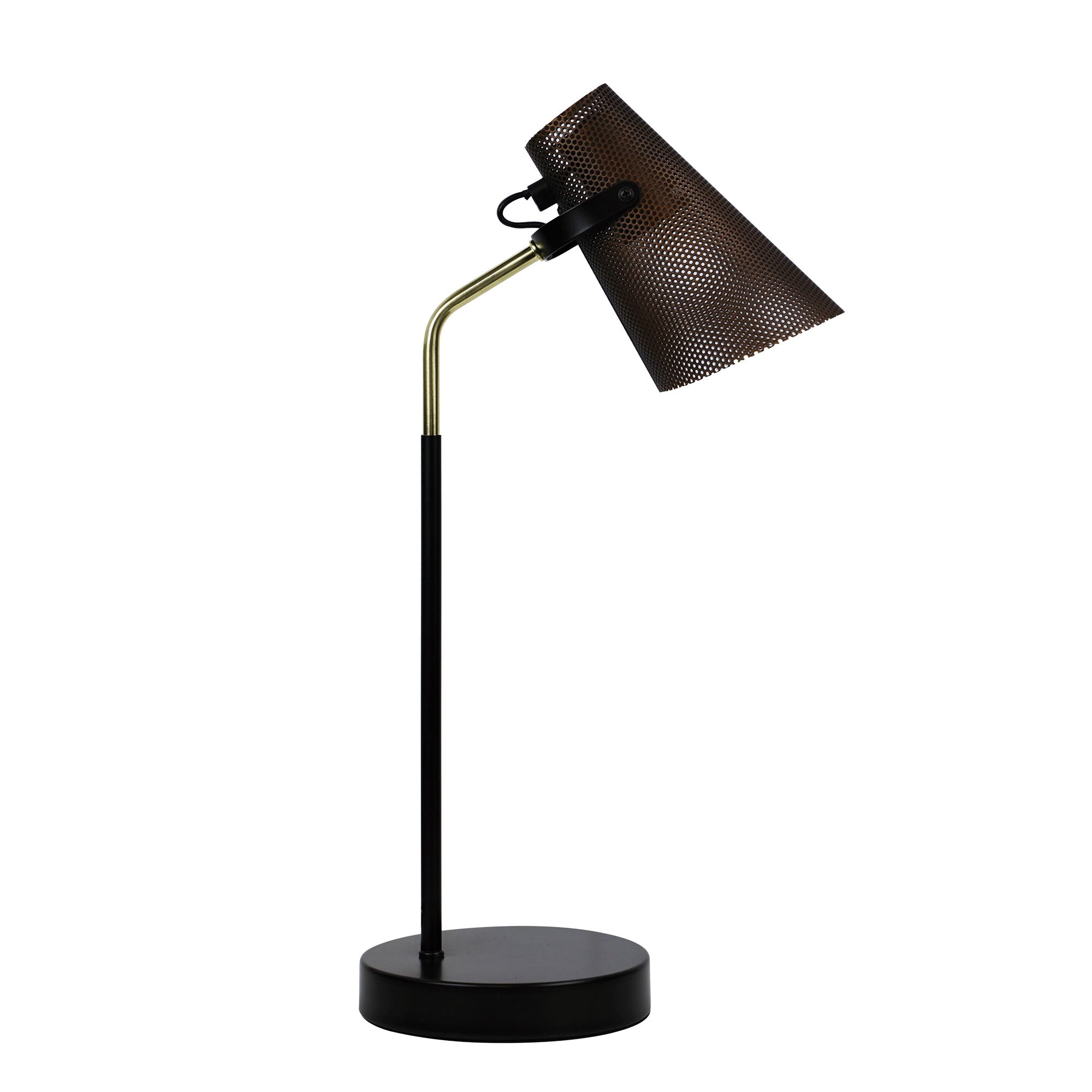 Perfo Desk Lamp Black &Amp; Brass Desk Lamp