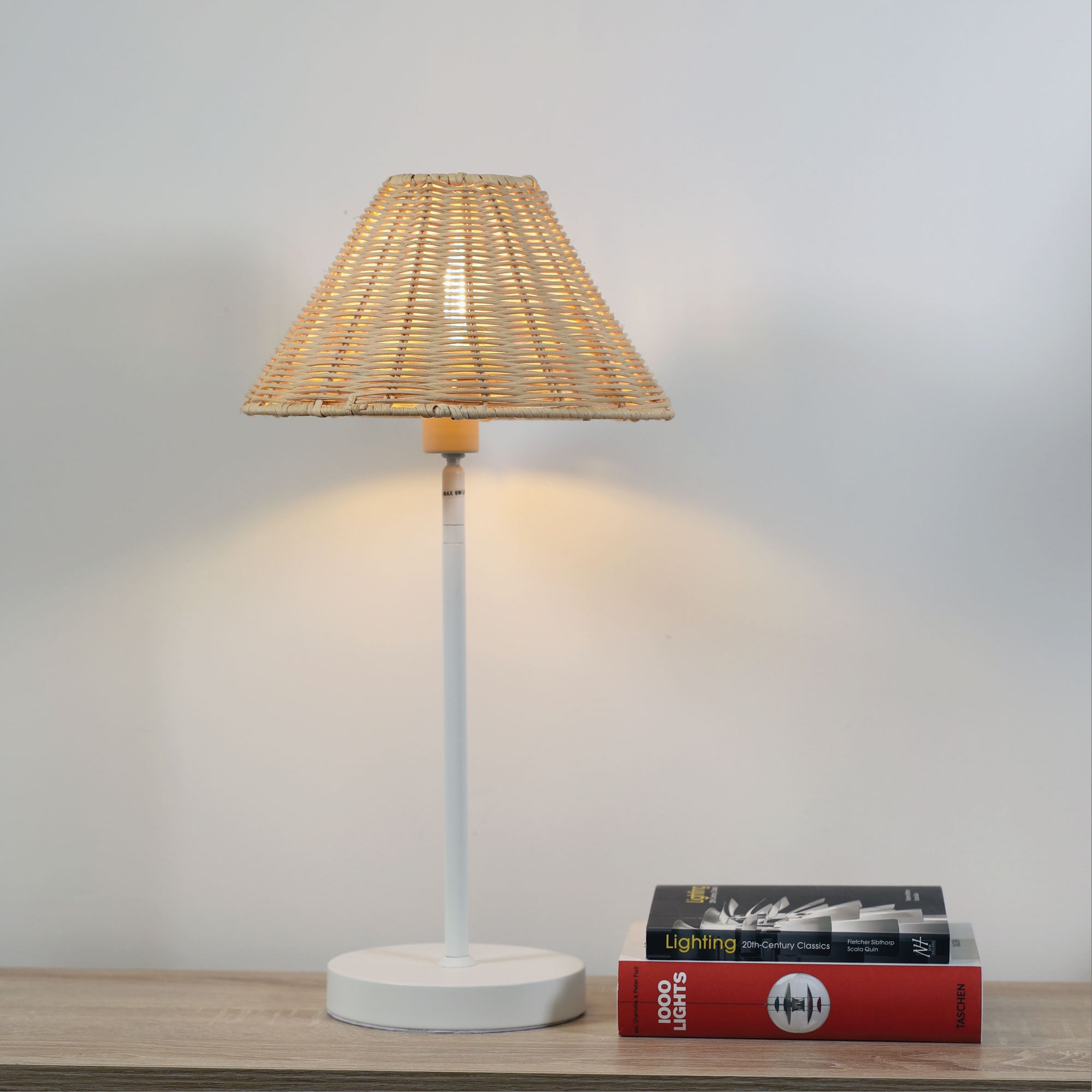 Belize White and Rattan Table Lamp