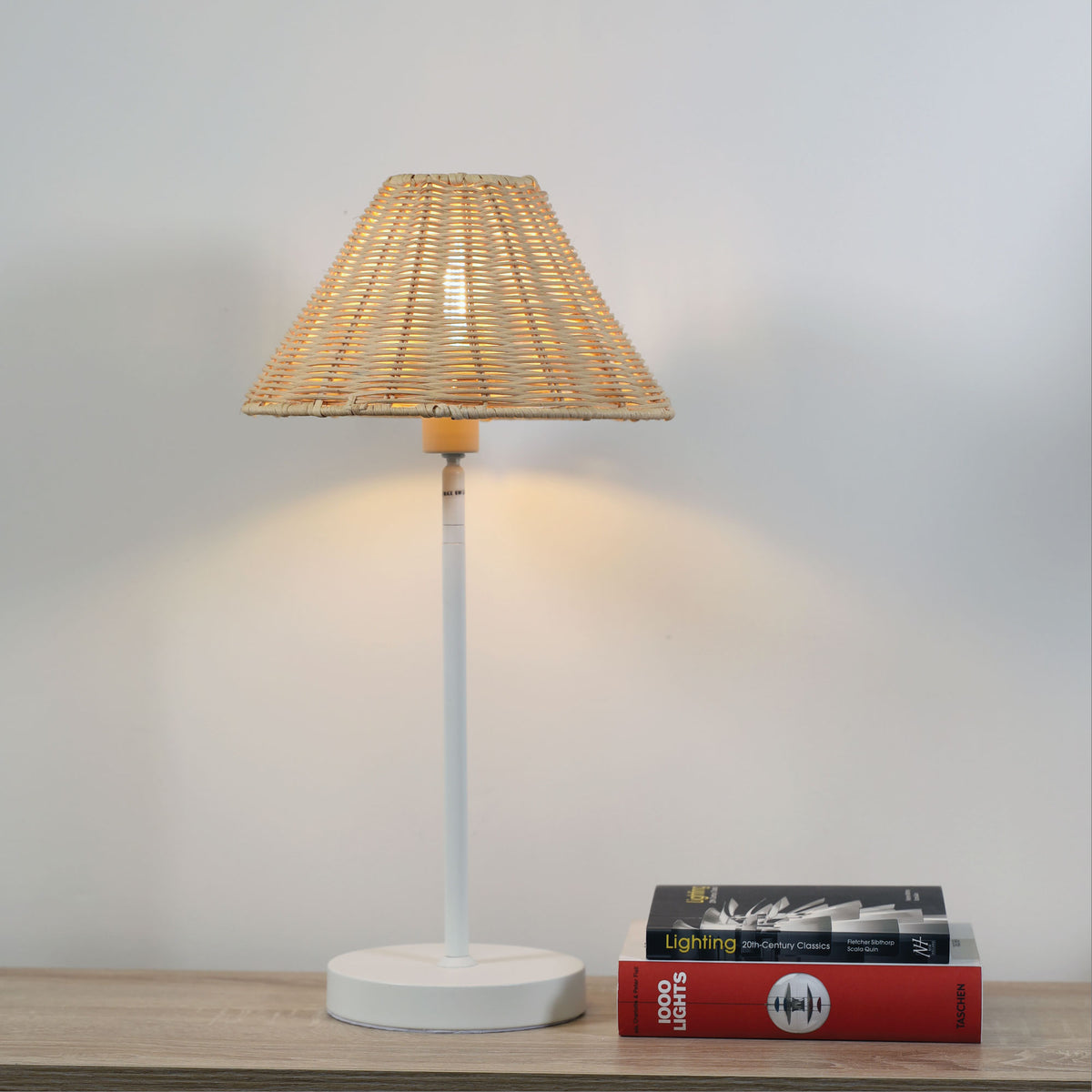 Belize White and Rattan Table Lamp