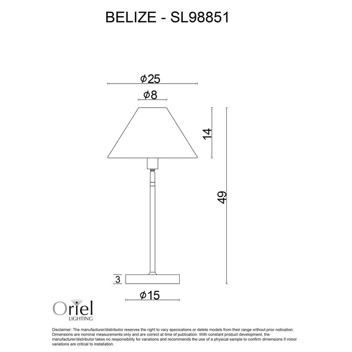 Belize White and Rattan Table Lamp