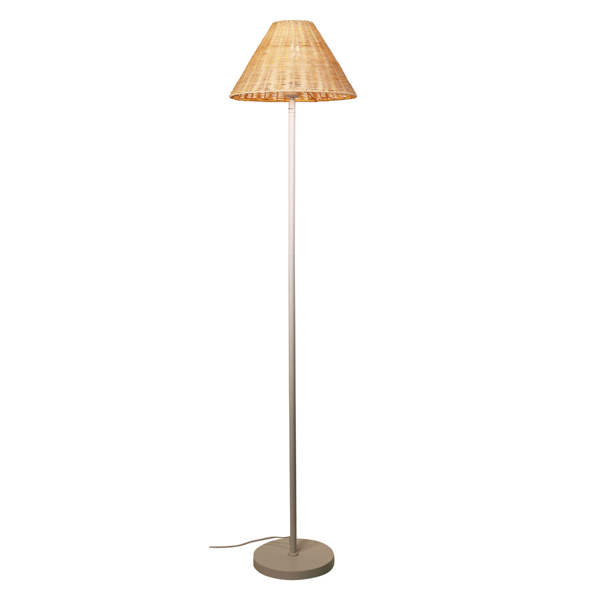 Belize White and Rattan Floor Lamp