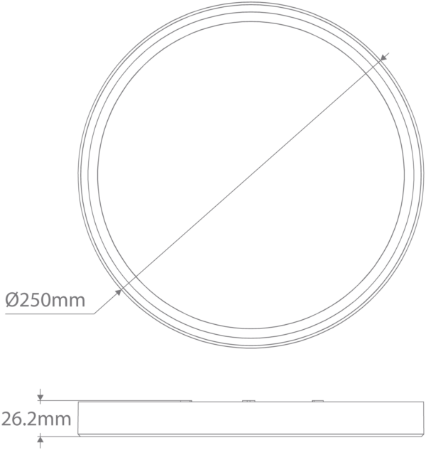 Slenda Round 250mm 8/13W LED Oyster