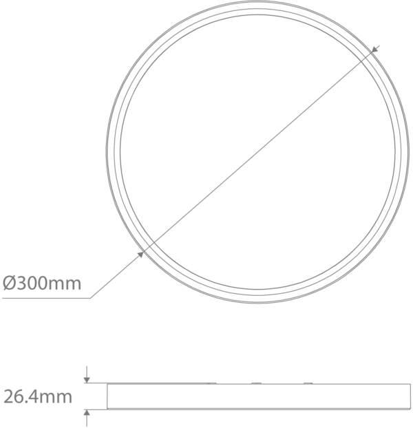 Slenda Round 300mm 12/18W LED Oyster