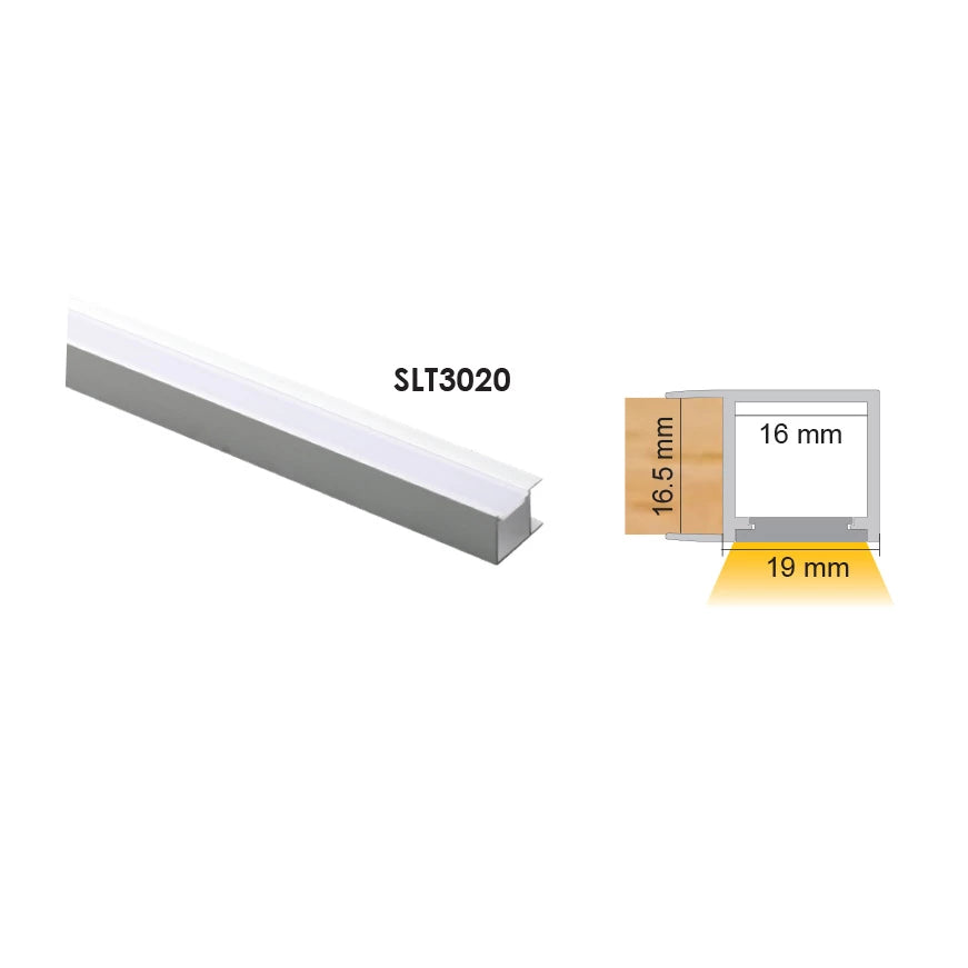 Strip Channel Clip On 19X19mm 1m