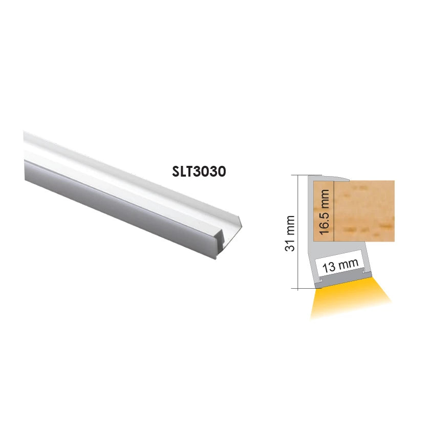 Strip Channel Clip On Undershelf 2M