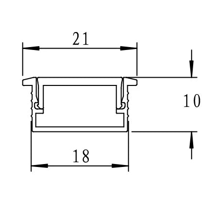 Strip Channel Winged 21X10mm 2m