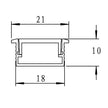 Strip Channel Winged 21X10mm 2m