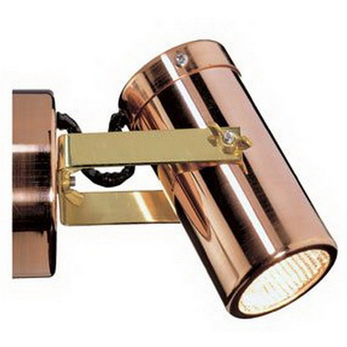 Single Adjustable 12V MR16 Exterior Surface Mounted Spot Light in Copper with Anti Glare Honeycomb Louver