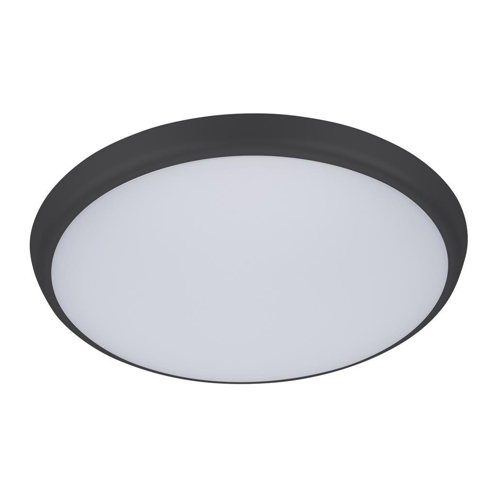 solar 300 round 25w led slimline ceiling light black frame