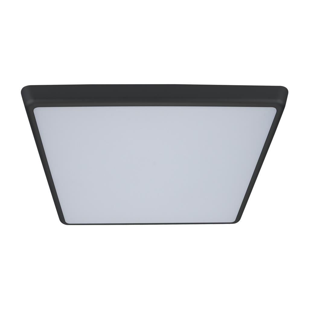 solar 400 sq square 240v 35w 40cm slimline led ceiling light black frame