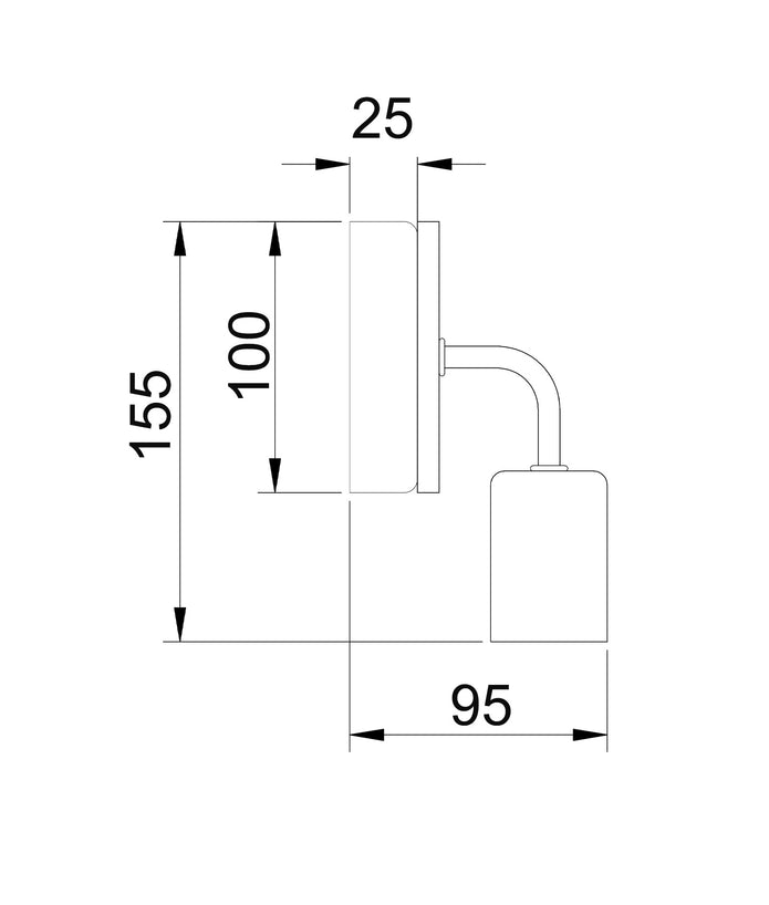 Solo: Interior Iron Bracket with Round Wood Highlight Wall Lights