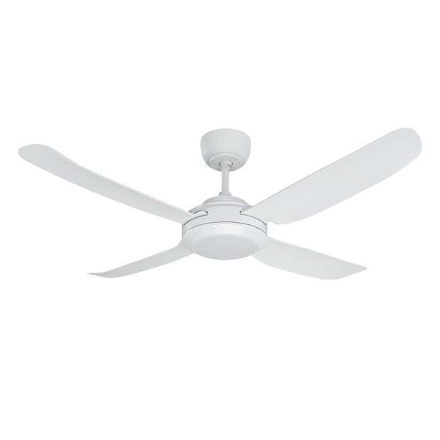 SPINIKA II - 52"/1300mm Glass Fibre 4 Blade Ceiling Fan with Tri Colour Step Dimmable LED Light - Indoor/Outdoor/Coastal