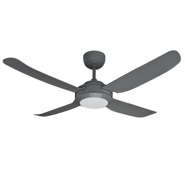 SPINIKA II - 52"/1300mm Glass Fibre 4 Blade Ceiling Fan with Tri Colour Step Dimmable LED Light - Indoor/Outdoor/Coastal
