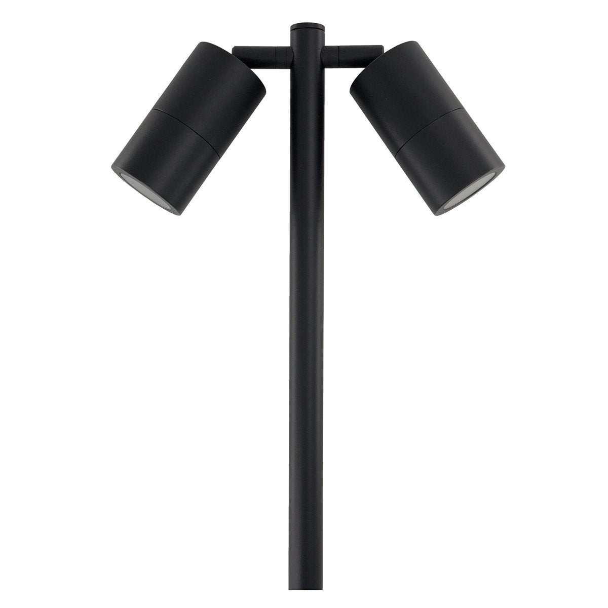 Double Adjustable Head 12V MR16 Exterior Spike Light in Black