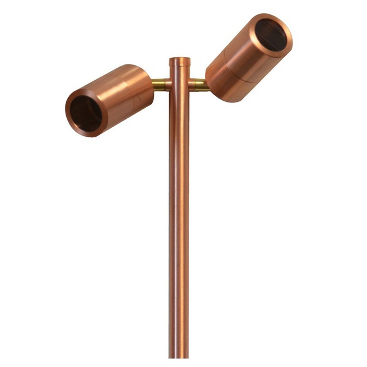 Double Adjustable Head 12V MR16 Exterior Spike Light in Copper