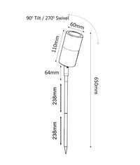 Thumbnail for MR16 Single Adjustable Head Garden Spike Lights IP65
