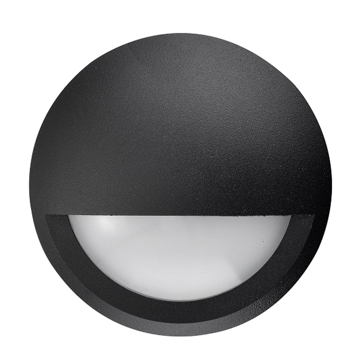 Ste 240V Exterior LED 6 Watt Surface Mount Small Round Eyelid Step Light in Matt Black