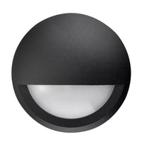 Thumbnail for Ste 240V Exterior LED 6 Watt Surface Mount Small Round Eyelid Step Light in Matt Black