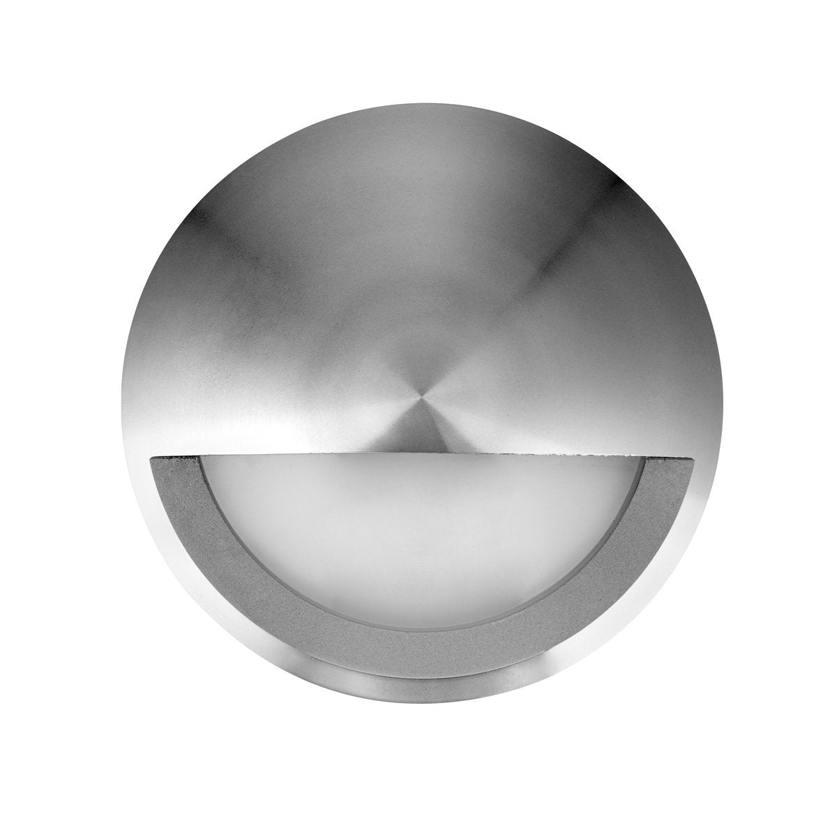 Ste 240V Exterior LED 6 Watt Surface Mount Small Round Eyelid Step Light in Titanium Aluminium