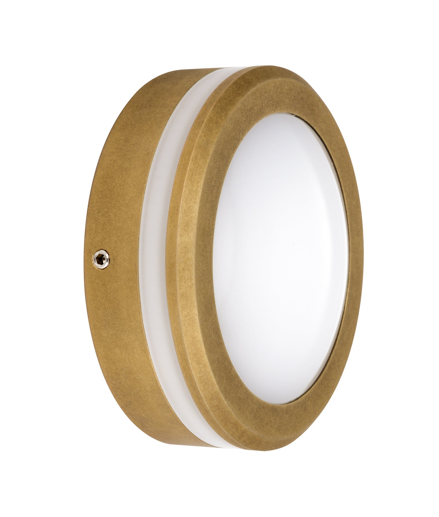 STE: Exterior LED 12V/240V Antique Brass Eyelid/Round Step/Wall Lights IP65