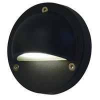 Thumbnail for Ste 12V Exterior LED 2.3 Watt Surface Mount Curved Eyelid Step Light in Black