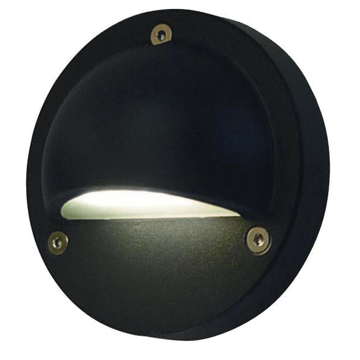 Ste 240V Exterior LED 2.3 Watt Surface Mount Curved Eyelid Step Light in Black