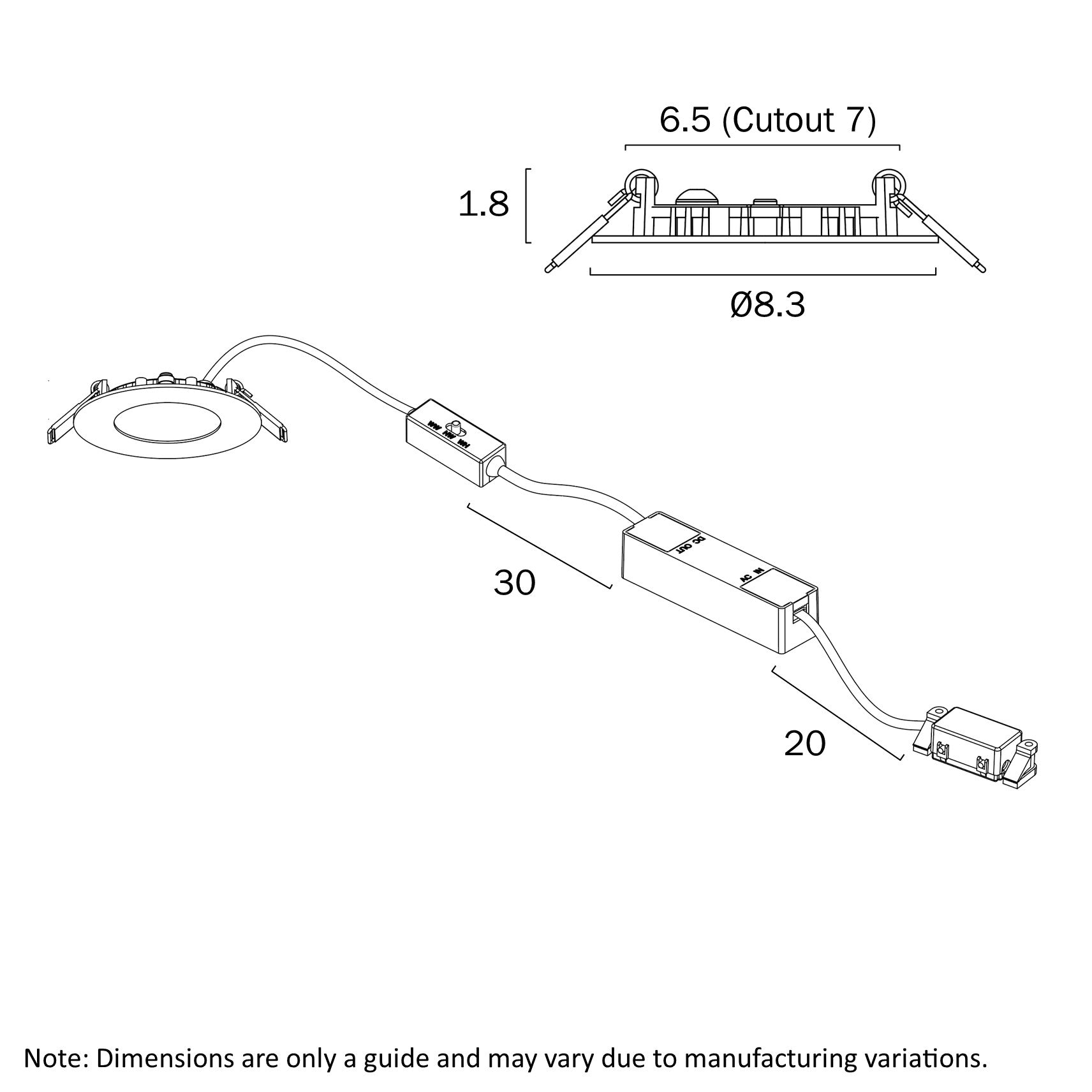 Stow White 3W CCT Round Stair Light