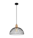 STRAND: Iron and Wood Dome Cage Pendant Lights