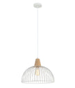 STRAND: Iron and Wood Dome Cage Pendant Lights