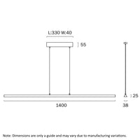 Thumbnail for Sumner Black, Brass or White 36W CCT LED Linear Pendant Light