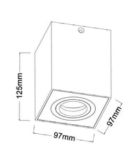 Thumbnail for SURFACE: GU10 Square Gimbal Surface Mounted Ceiling Downlights