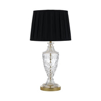 Thumbnail for Sigrid Table Lamp in Gold and Clear Glass with Black Shade