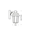 Silvan Black with Opal Glass IP44 Wall Light