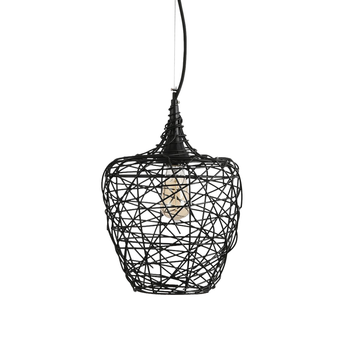 Weave 1 Light E27 Woven Iron Pendant